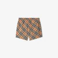 Check Swim Shorts in Sand - Men, Nylon | Burberry® Official