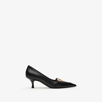 Leather Cotswolds Low Pumps in Black - Women | Burberry® Official