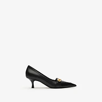 Leather Cotswolds Low Pumps in Black - Women | Burberry® Official