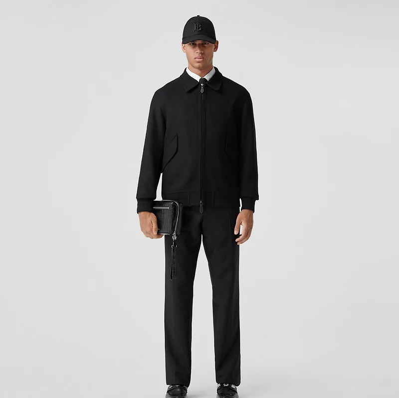 Classic Fit Wool Mohair Tailored Trousers in Black - Men | Burberry® Official