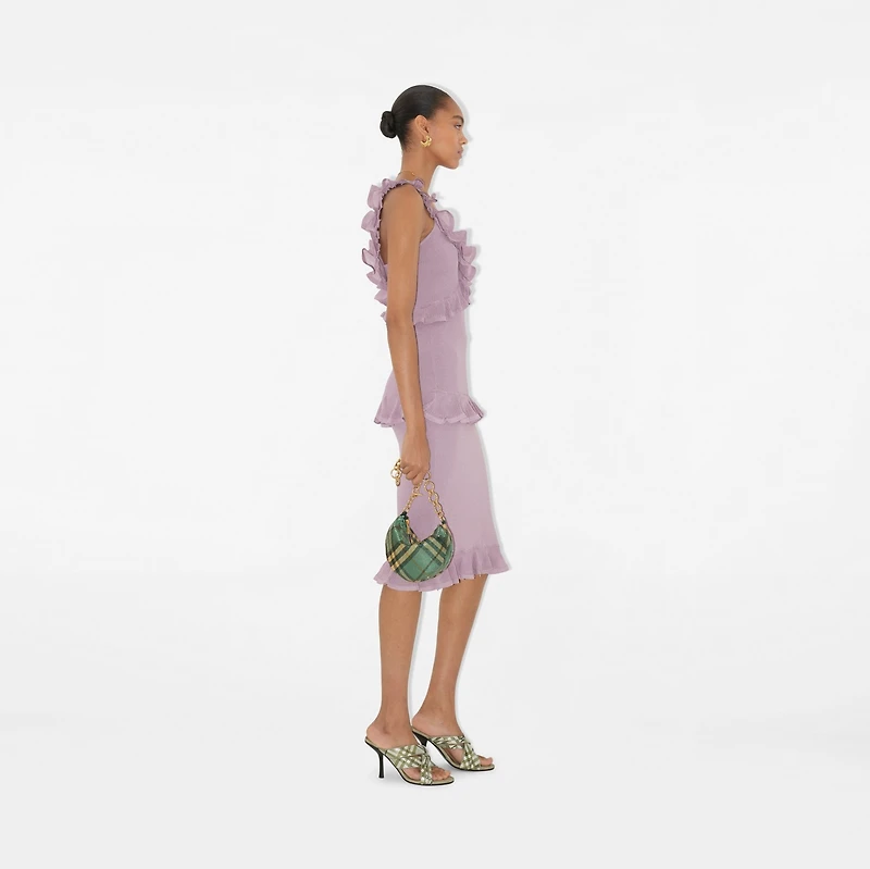 Ruffled Silk Blend Dress in Wisteria - Women | Burberry® Official