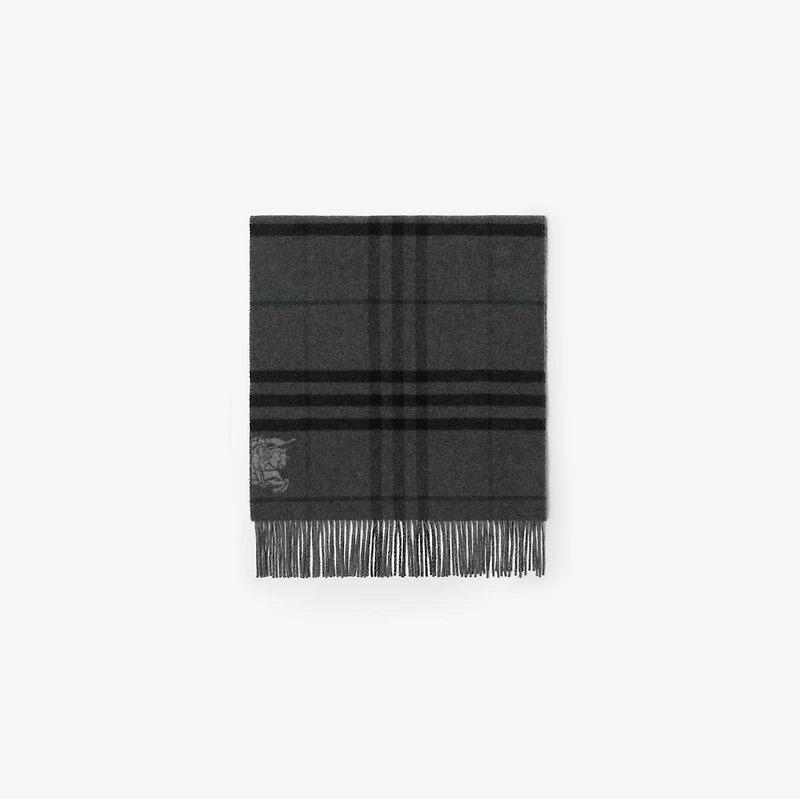 Wide Reversible Check Cashmere Scarf in Charcoal/vine | Burberry® Official
