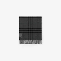 Wide Reversible Check Cashmere Scarf in Charcoal/vine | Burberry® Official