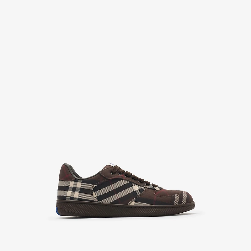 Check Terrace Sneakers in Mahogany red - Men | Burberry® Official
