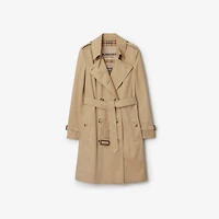 Mid-length Chelsea Heritage Trench Coat in Honey - Women, Cotton Gabardine | Burberry® Official