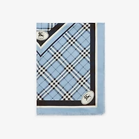 Check Knight Stamp Silk Scarf in Bank blue | Burberry® Official