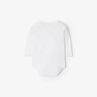 Thomas Bear Cotton Bodysuit in White - Children | Burberry® Official