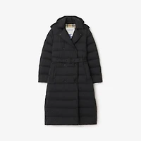 Long Nylon Hooded Puffer Coat in Black - Women | Burberry® Official