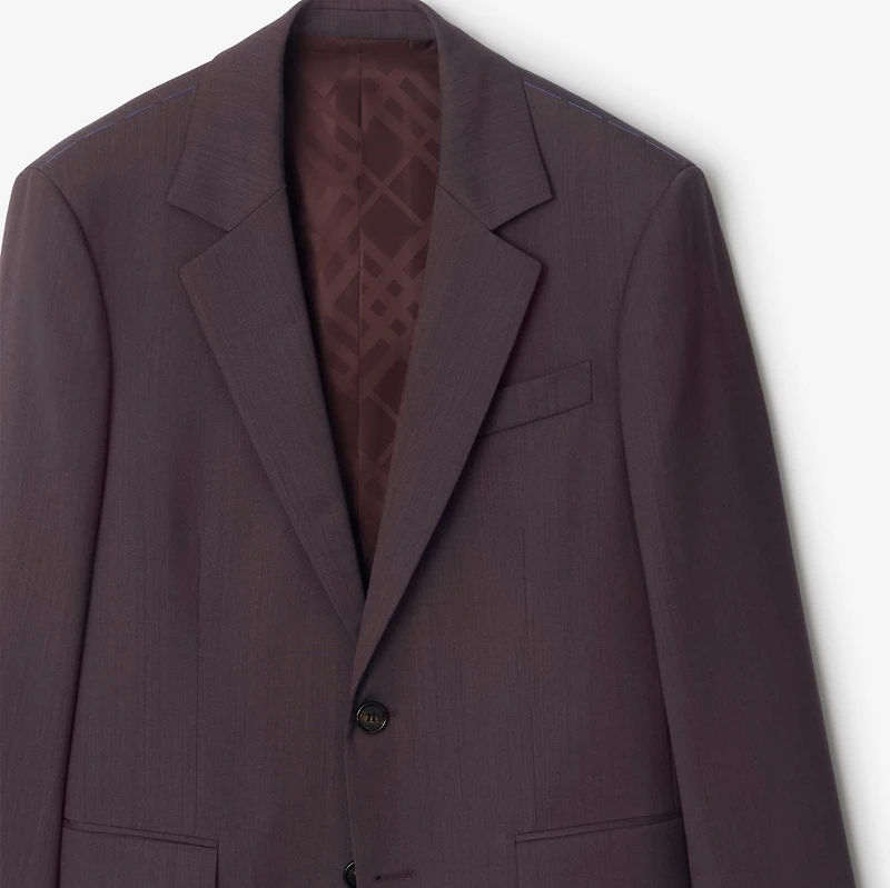 Wool Tailored Jacket in Wine red melange - Men | Burberry® Official