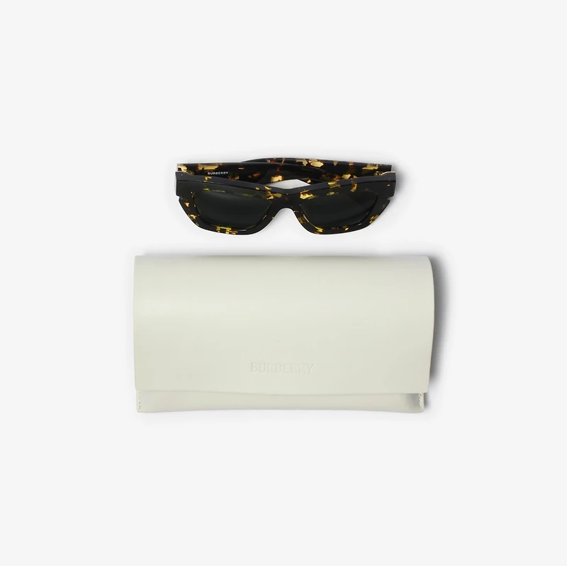 Inlaid Check Cat-eye Sunglasses​ in Bright tortoiseshell - Women | Burberry® Official