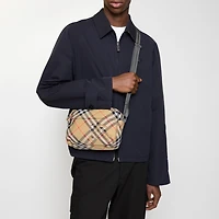 Small Check Crossbody Bag​ in Sand beige - Men | Burberry® Official