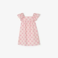 EKD Checkerboard​ Cotton Dress in Peony pink | Burberry® Official