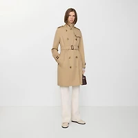 Mid-length Kensington Heritage Trench Coat in Honey beige - Women, Cotton Gabardine | Burberry® Official