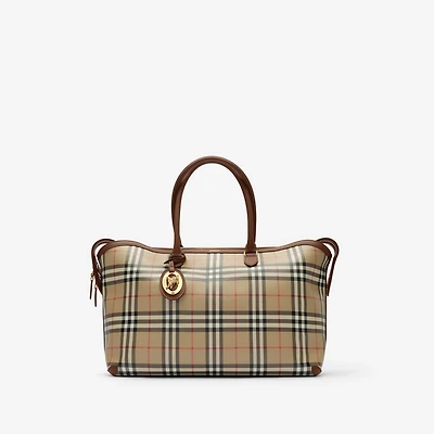 Check Zip Tote in Archive beige - Women