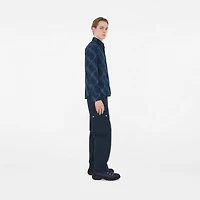 Relaxed Fit Check Cotton Shirt in Midnight - Men | Burberry® Official