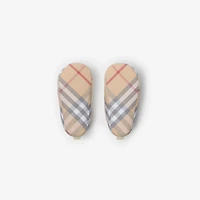 Check Cotton Blend Shoes in Pale stone - Children | Burberry® Official