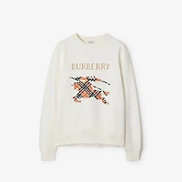 Cross Stitch EKD​ Cotton Sweatshirt in Chalk white - Men | Burberry® Official