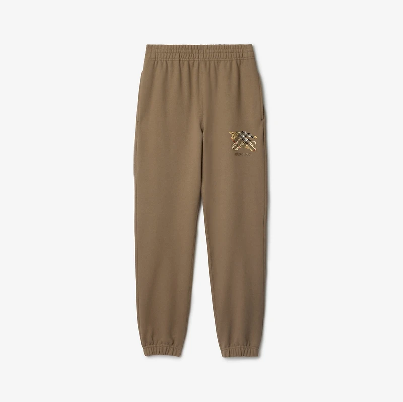EKD Check Cotton Jogging Pants in Clay brown - Men | Burberry® Official