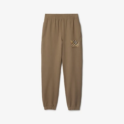 EKD Check Cotton Jogging Pants in Clay brown - Men | Burberry® Official