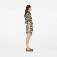 Check Cotton Pyjama Shorts in Husk - Women | Burberry® Official