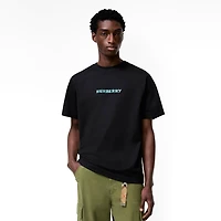Heritage Logo Cotton T-shirt in Black - Men | Burberry® Official