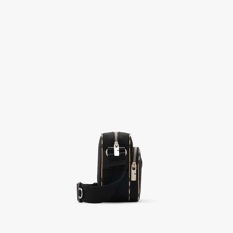 Check Trim Crossbody Bag in Black - Men, Technical | Burberry® Official