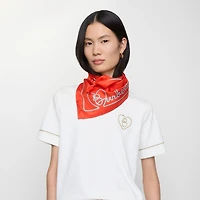 Heart Logo Silk Scarf in Flame | Burberry® Official