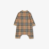 Check Wool Cashmere Jumpsuit in Sand beige - Children | Burberry® Official