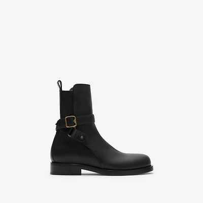 Leather Ledger Jodphur Boots​​ in Black - Men | Burberry® Official