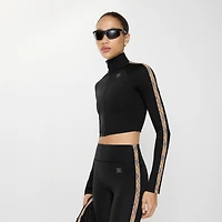 Stretch Nylon Cropped Track Jacket in Black - Women | Burberry® Official