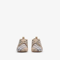 Check Cotton Blend Shoes in Pale stone - Children | Burberry® Official