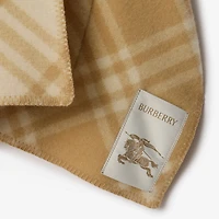 Reversible Check Wool Hooded Cape in Sand beige/ecru beige | Burberry® Official