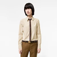 Slim Fit Cotton Formal Shirt in White/amber yellow - Women | Burberry® Official