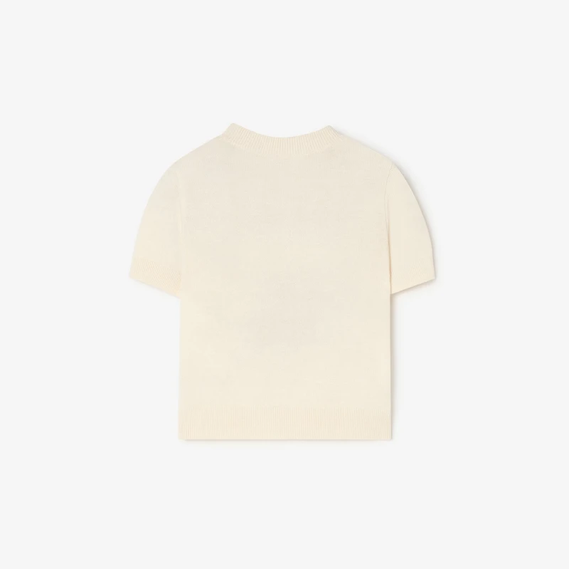 Knight Cotton Wool Top in Ivory white | Burberry® Official