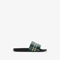 Check Slides in Leaf - Men, Technical | Burberry® Official