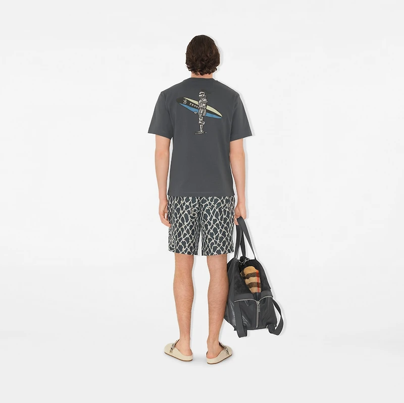 Surfer Knight Cotton T-shirt in Magnet - Men | Burberry® Official