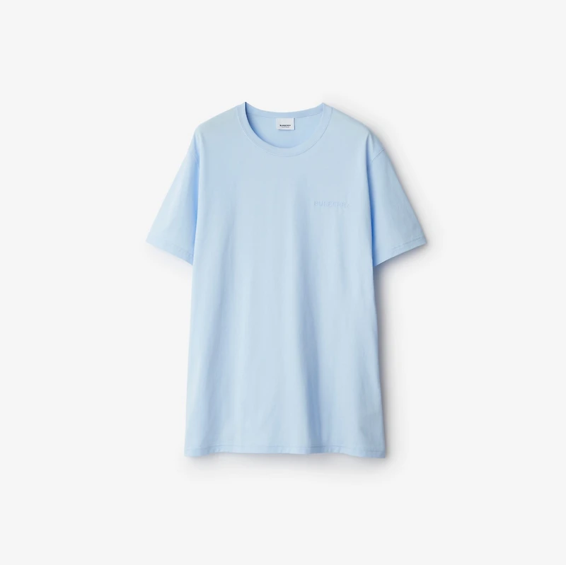 Cotton T-shirt in Pale blue - Men | Burberry® Official