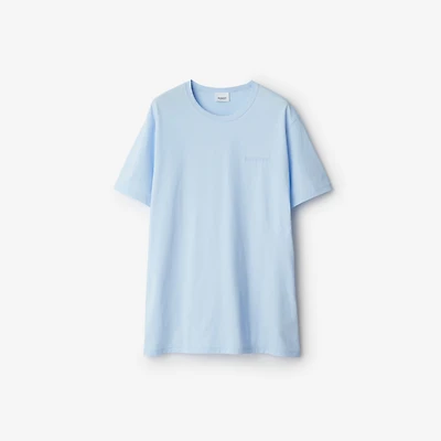Cotton T-shirt in Pale blue - Men | Burberry® Official