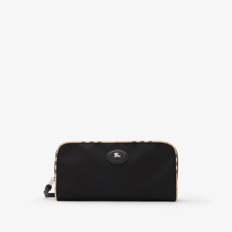 Large Check Trim Travel Pouch in Black - Men, Technical | Burberry® Official