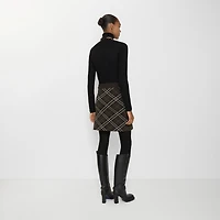 Check Wool Cashmere Skirt in Truffle brown - Women | Burberry® Official