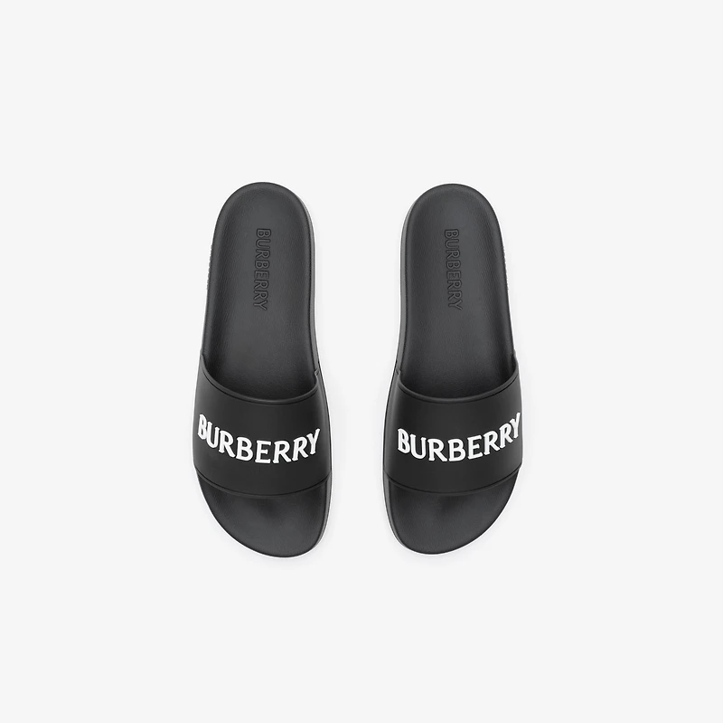 Logo Slides in Black/white - Men | Burberry® Official