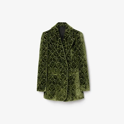 Baroque Velvet Blazer in Green - Women | Burberry® Official