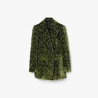 Baroque Velvet Blazer in Green - Women | Burberry® Official