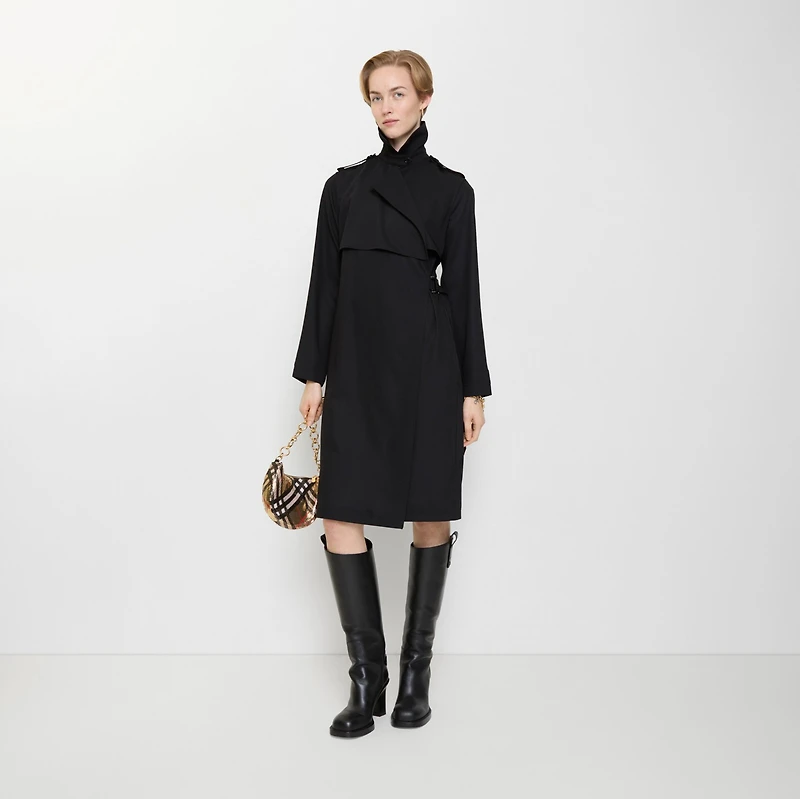 Wool Trench Dress in Black - Women | Burberry® Official