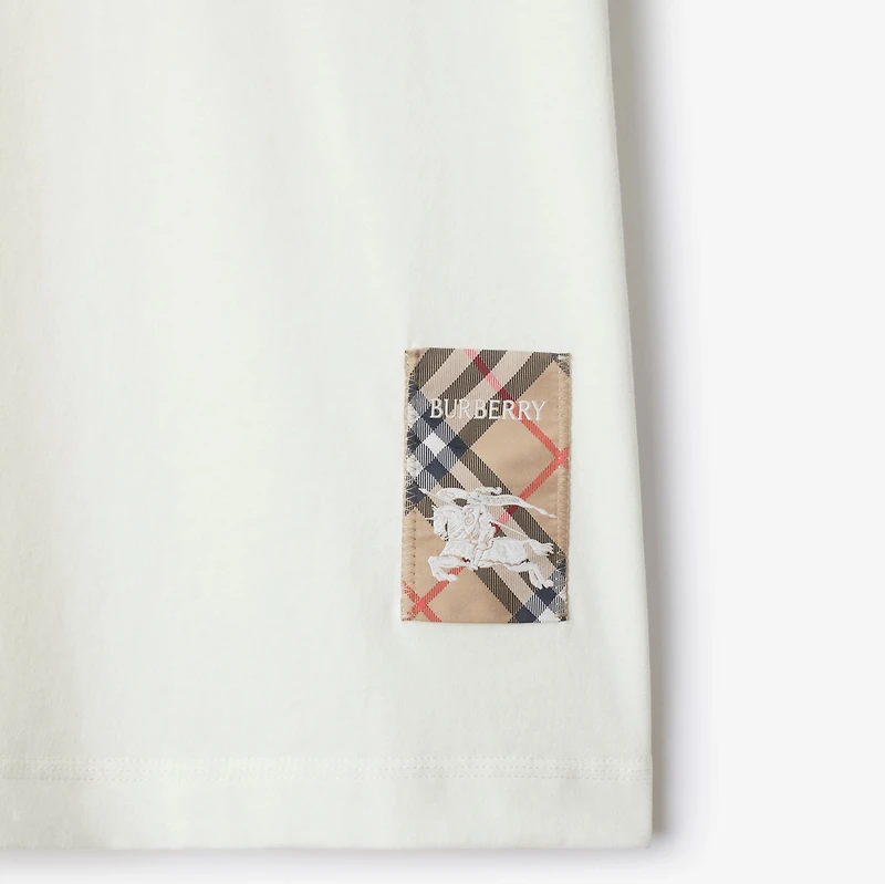 Check Label Cotton T-shirt in Chalk white - Men | Burberry® Official