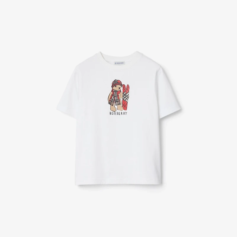 Ski Bear Cotton T-shirt in White | Burberry® Official
