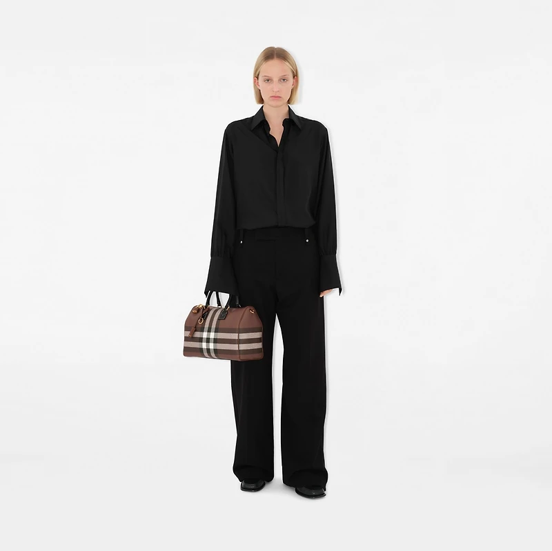 Medium Check Bowling Bag in Dark birch brown - Women | Burberry® Official
