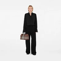 Medium Check Bowling Bag in Dark birch brown - Women | Burberry® Official