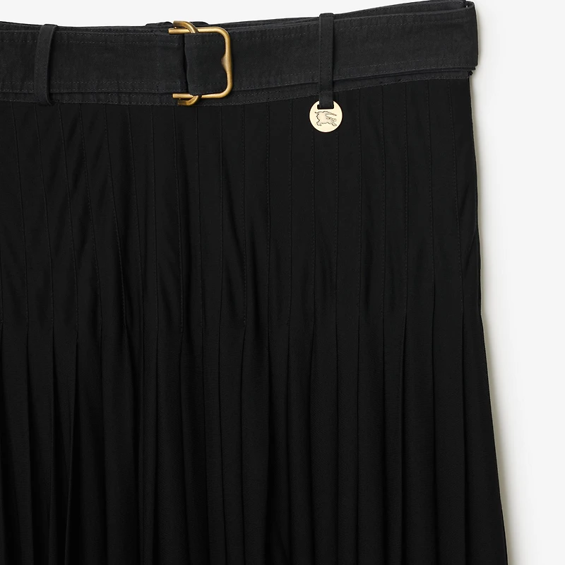 Pleated Crepe Jersey Maxi Skirt in Black - Women | Burberry® Official
