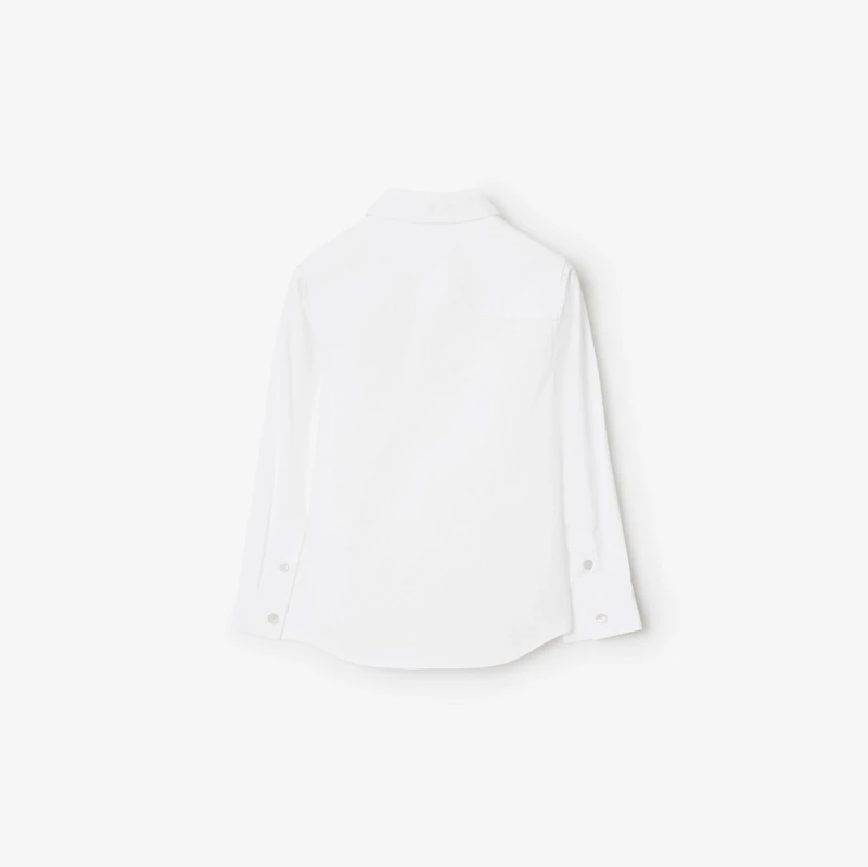 Stretch Cotton Shirt in White | Burberry® Official